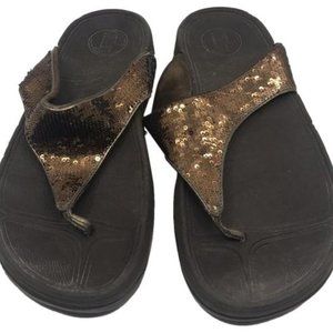 Fitflop Shine Brown Sandals Size: US 8